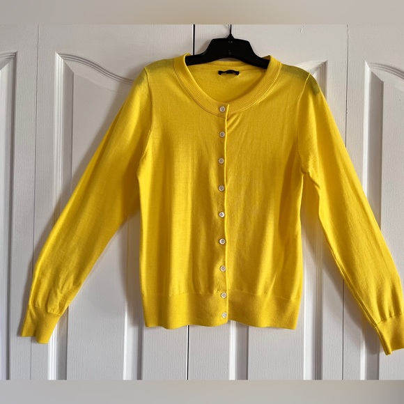 NWOT J.Crew yellow button front cardigan sweater L - Picture 7 of 7